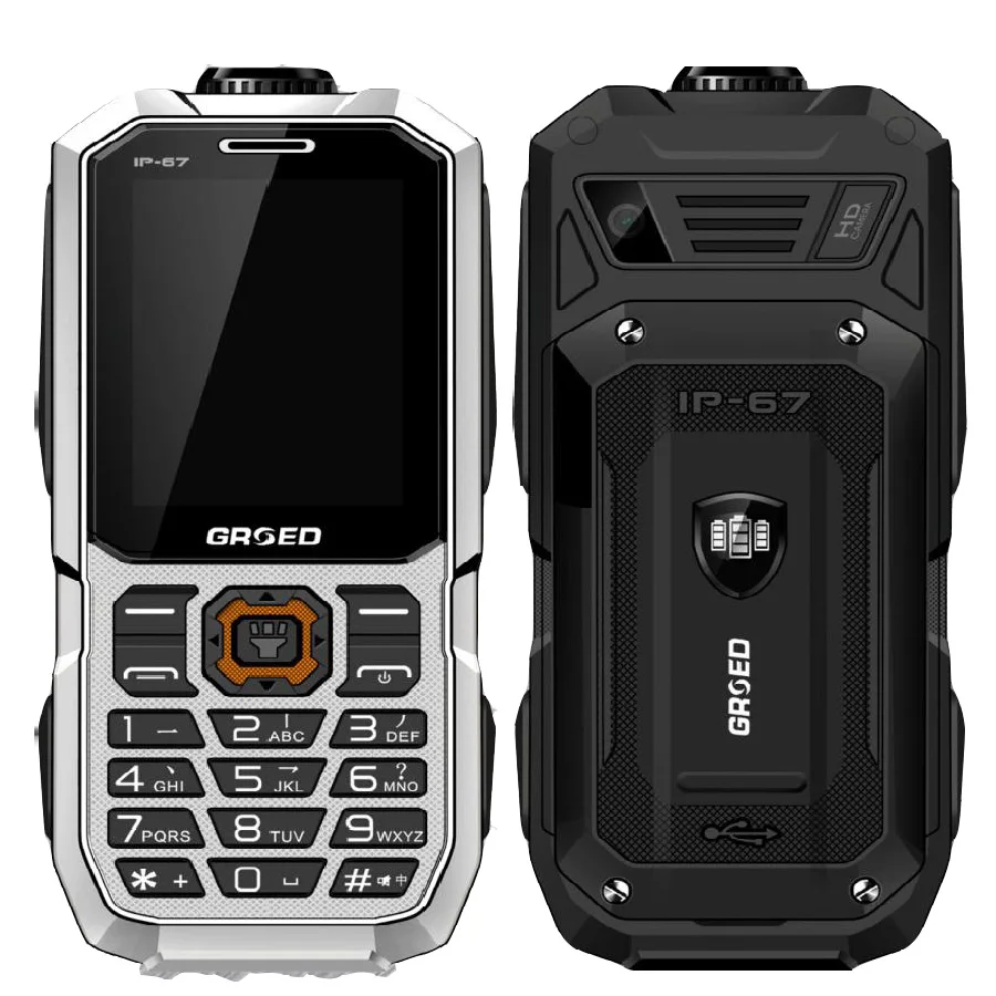 IP67 водонепроницаемый большой аккумулятор 6800mAh 8800s Dual sim GSM пылезащитный Ударопрочный сотовый телефон большой динамик-фонарик FM мобильный телефон для пожилых
