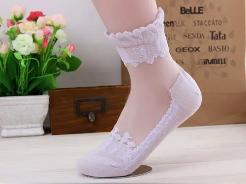 1 пара повседневных носков ультратонкие прозрачные удобные кружевные эластичные
