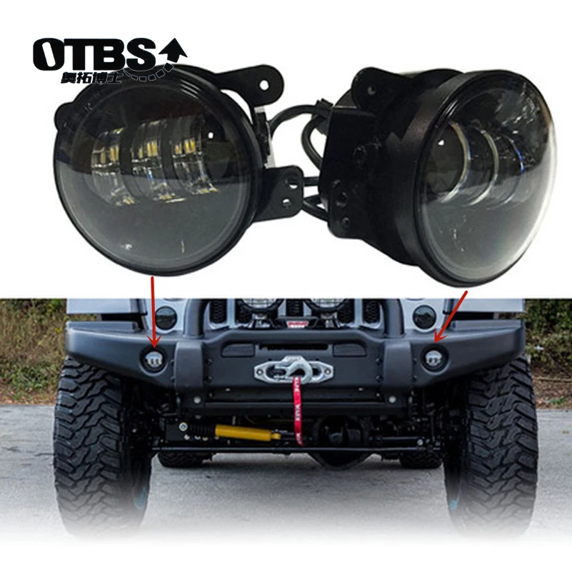 Круглые светодиодные противотуманные фары OTBS для Jeep Wrangler 97 2018 JK TJ LJ 2 шт. 4 дюйма 30