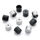 Концевая заглушка из нержавеющей стали, 6 мм, 10 шт., с большим внутренним отверстием, стальные черные цвета, кожаные шнуры, шляпы с кисточкой разъемов, фурнитура для ювелирных изделий