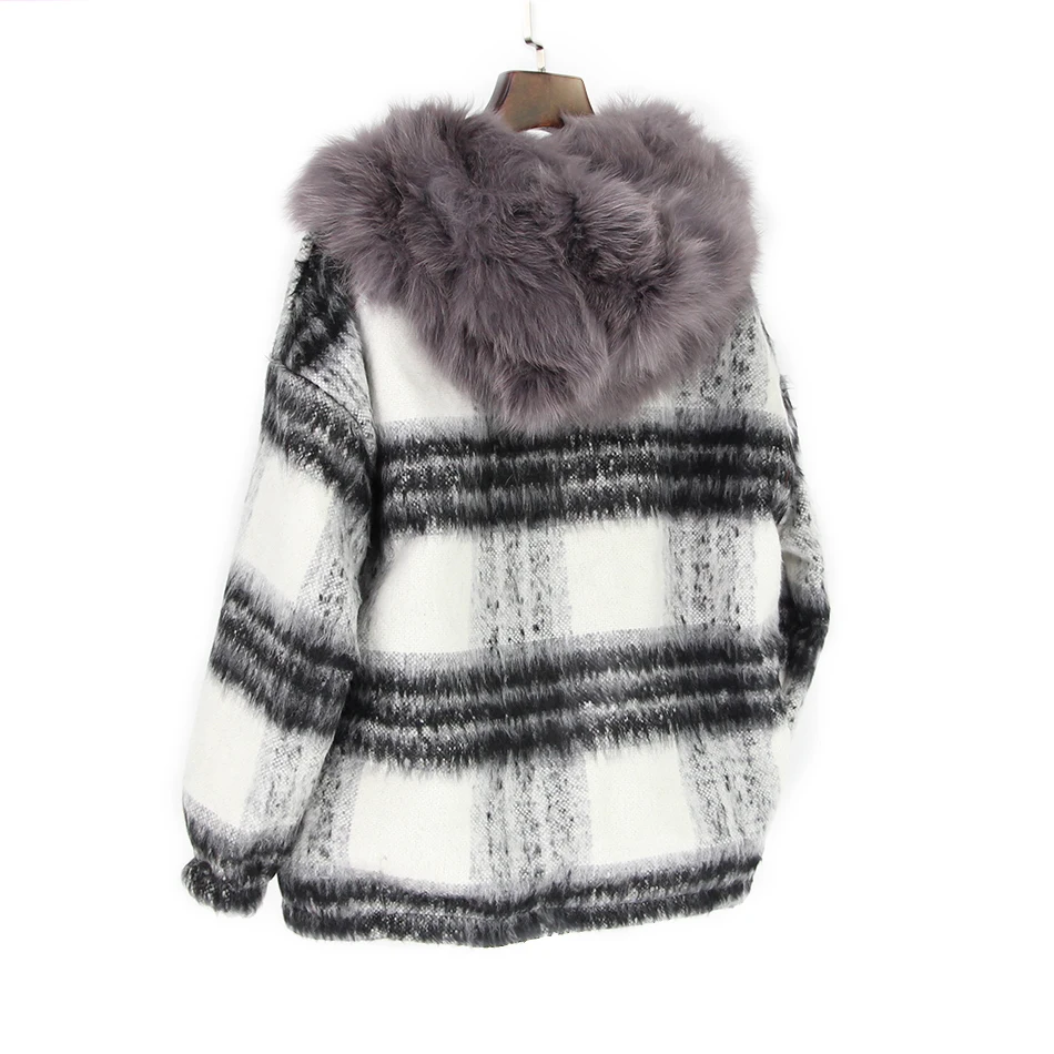 OFTBUY Мода 2017 г. зимняя куртка для женщин пальто из натурального Лисьего Мех