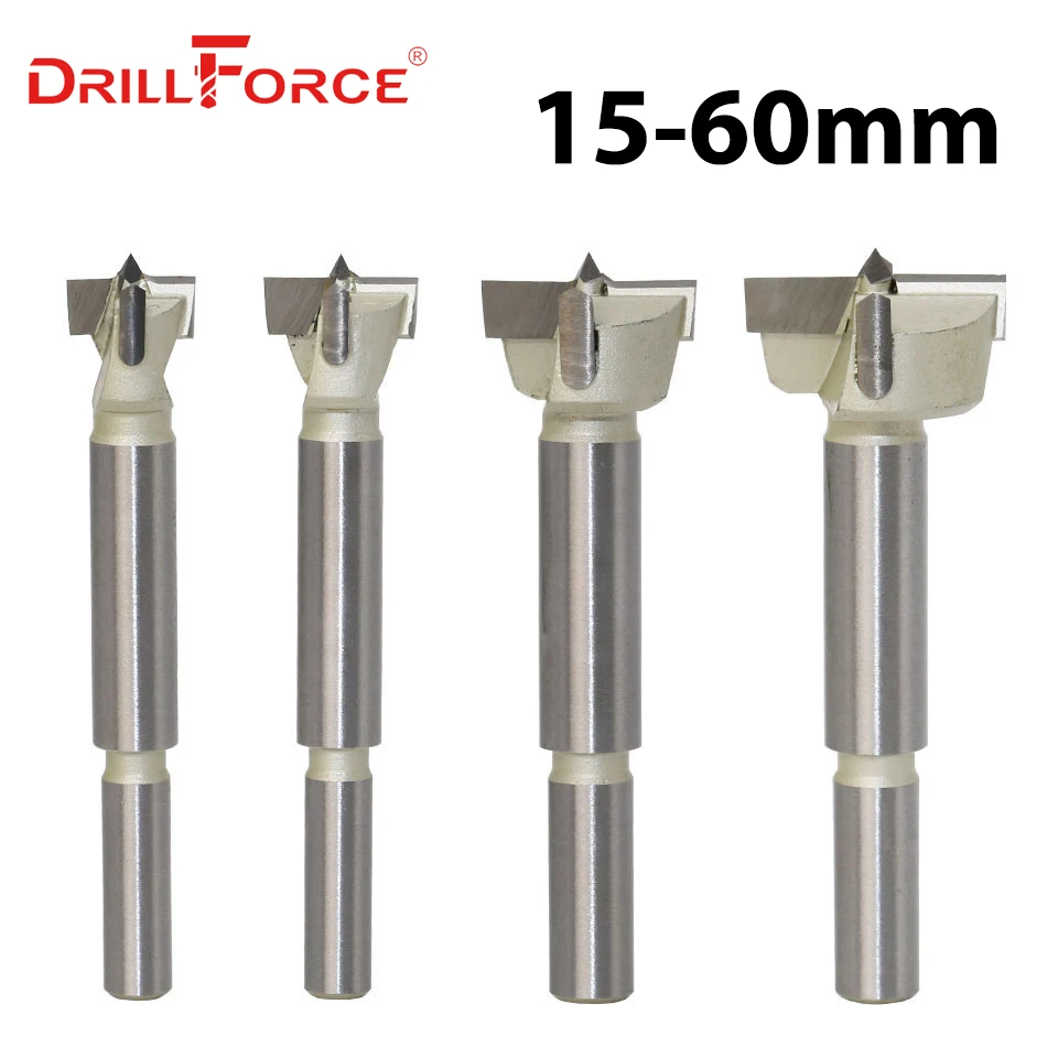 DRILLFORCE 1 шт. 15 мм-60 мм Форстнер советы Деревообрабатывающие инструменты отверстие пилы резец петля сверлильные сверла по дереву вольфрам карбид резак