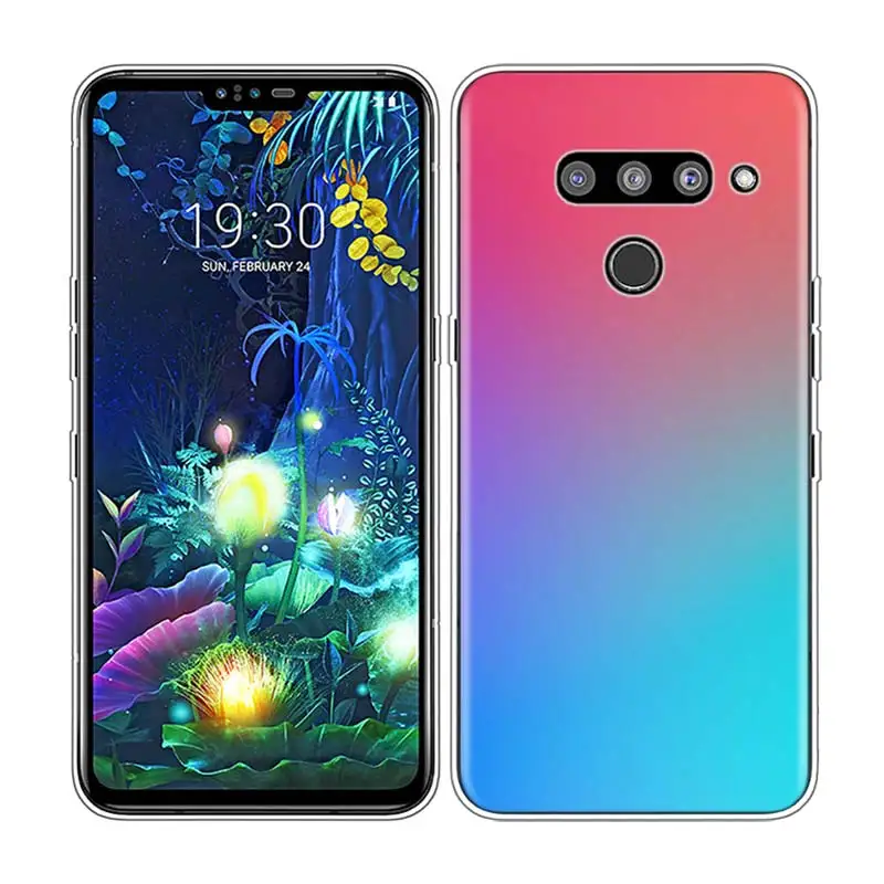 Прозрачный силиконовый чехол для телефона градиент Цвет для LG Q7 Q6 V40 V30 V20 G7 G6 G5 - Цвет: Style 13