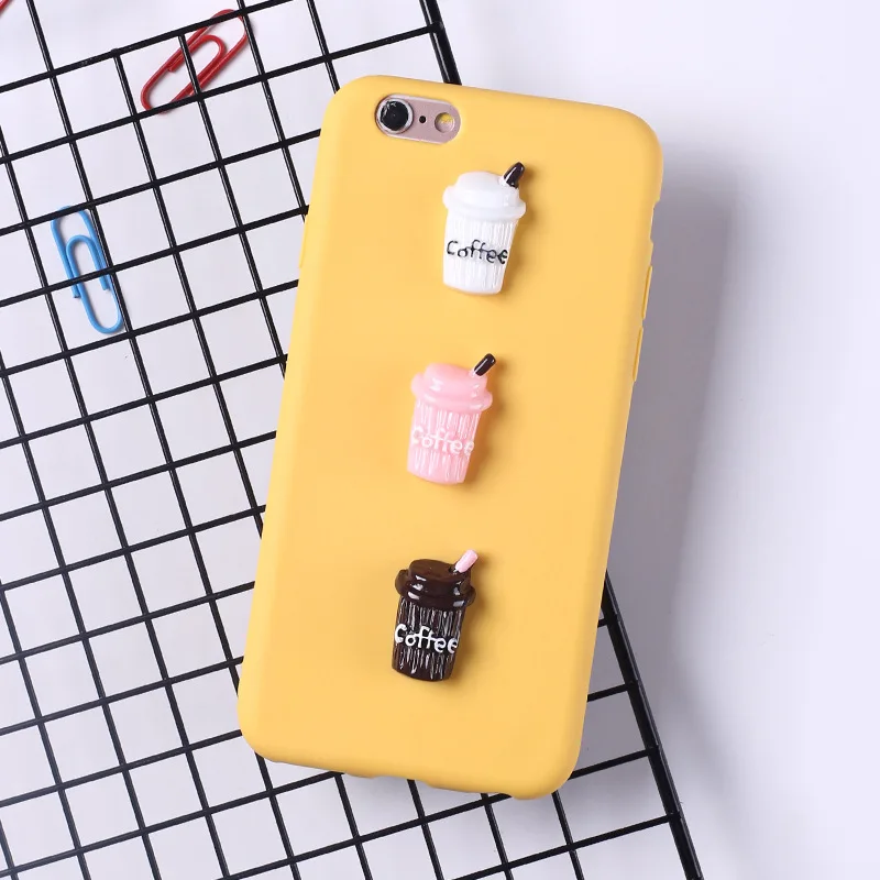 3D Kawaii Candy Color DIY Baby Bottle Coffee Soft Silicon Case for Iphone X Xs 8 7 6 S 6s Plus 7plus 8plus Phone Cute Cover |