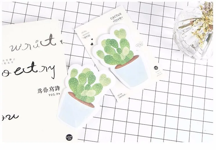 30 страниц/упаковка свежий кактус Love memo pad Sticky Notes Memo notebook канцелярские принадлежности Papelaria Escolar школьные принадлежности