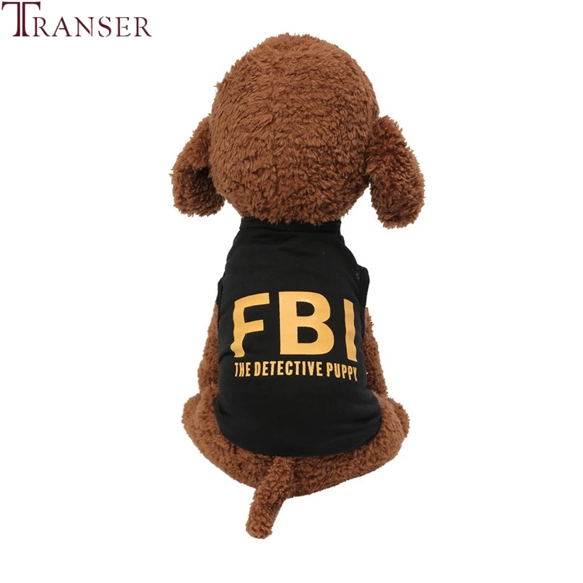 Transer FBI черные рубашки для собак щенок маленькая собака хлопковая одежда домашних