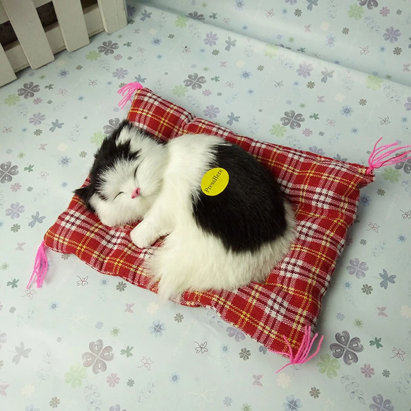 Kawaii Имитационные, издающие Звук куклы-животные, украшение для дома, мягкие плюшевые спящие кошки, детские игрушки для детей, подарки на день рождения