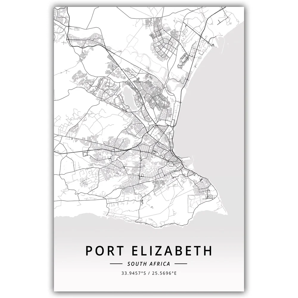 

Port Elizabeth SA Map Poster