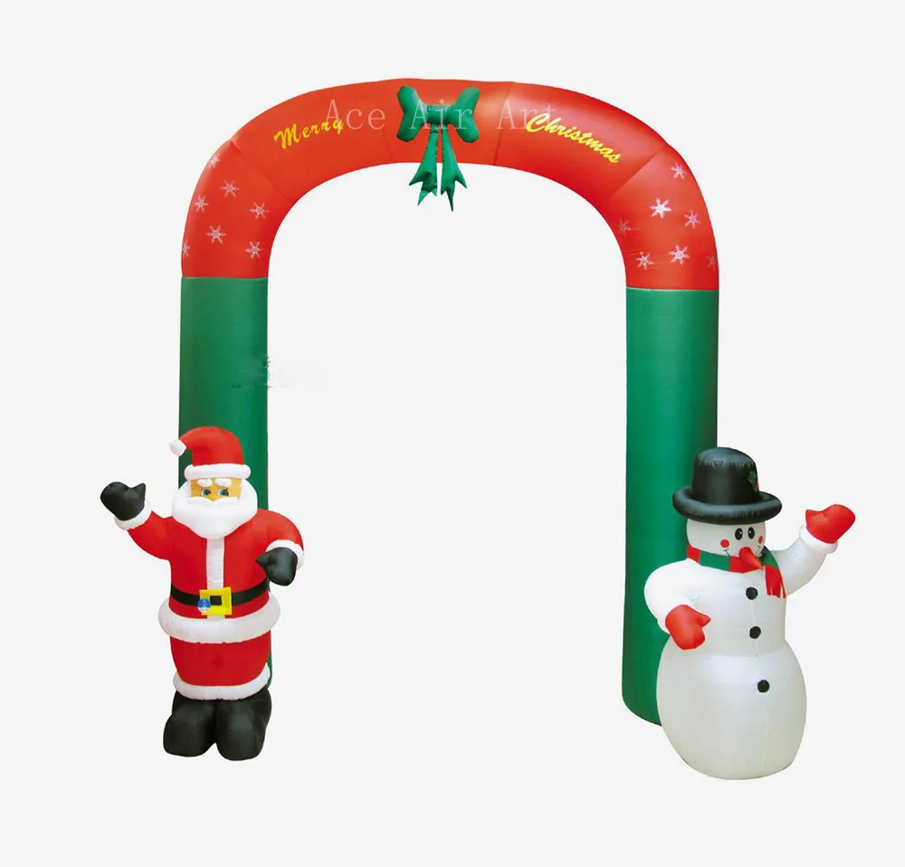 

Hot sale air-blown Christmas Santa and snowman inflatable archway for decoration holiday events