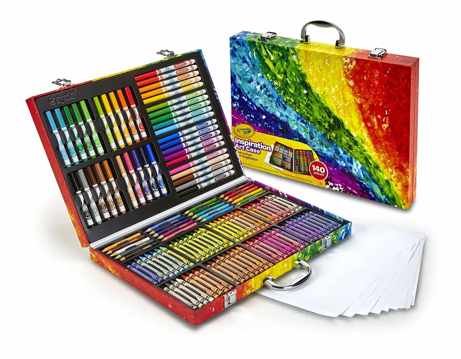 

Crayola 140 Count Art Set, Rainbow Inspiration Art Case, Gifts for Kids and Adults, Including Crayons, washable markers, pencils