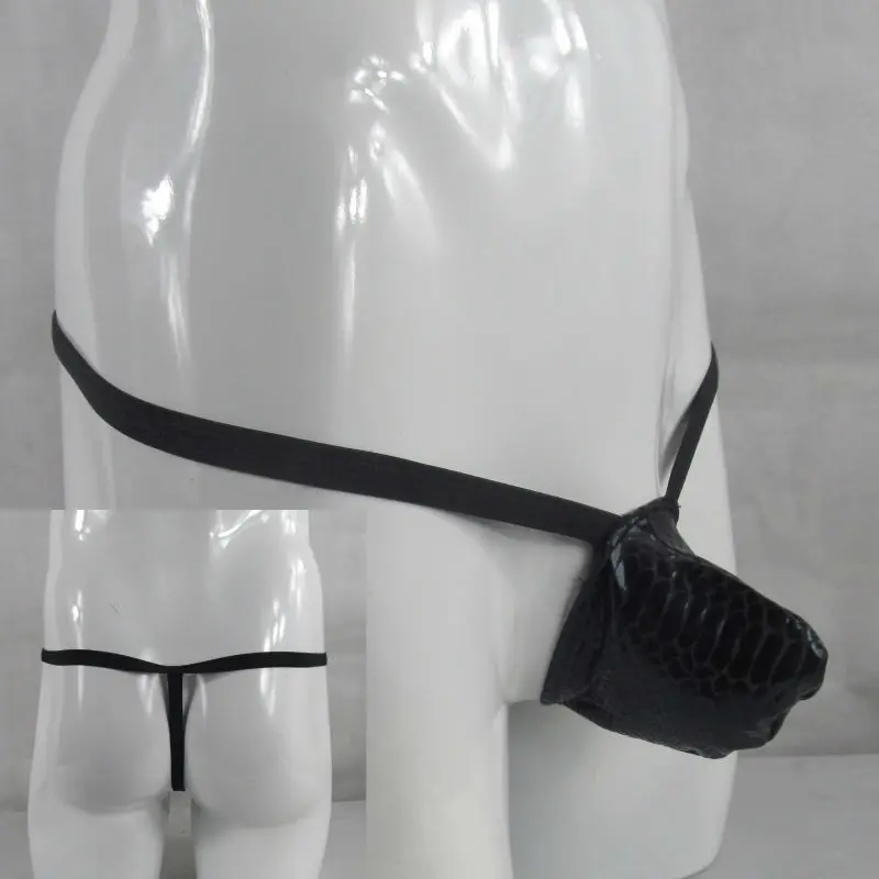 

Sexy Mens string Thong Underwear Bulge Pouch g4203 coated blank snake skin