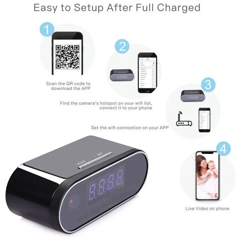 Полная HD 1080P Wifi Камера с будильником для домашней безопасности, защита от движения, ИК-камера няни, ночное видение IP.