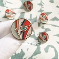 1 rock retro enamel pins and brooch metal craft pop star music inspired lapel pin sane lightning bolt makeup badge