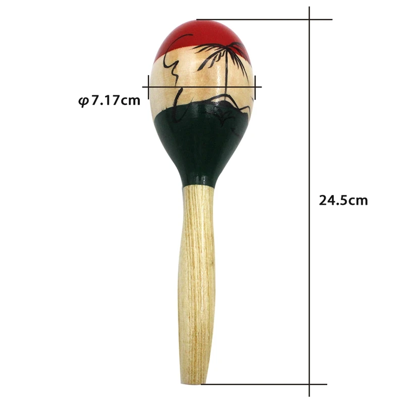 1 пара деревянных больших шариков Maracas Rumba погремушки песочный молоток