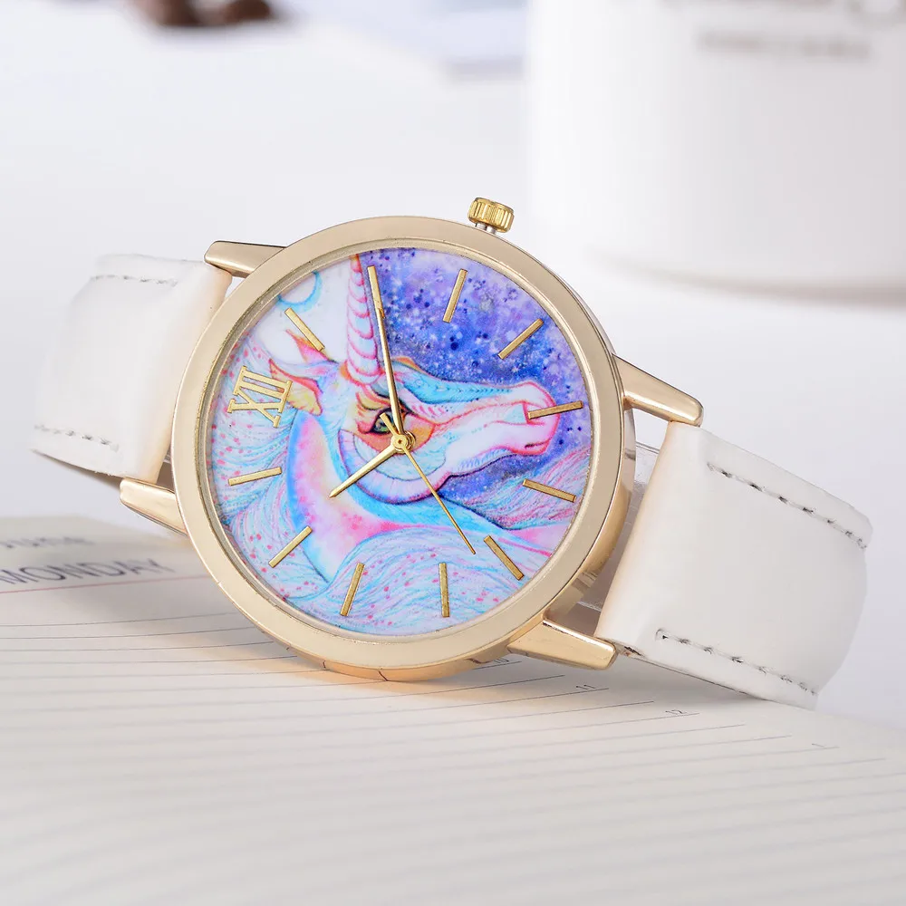 Relogio Feminino Для женщин Chic мультфильм наручные часы Девушки Симпатичные Unicron