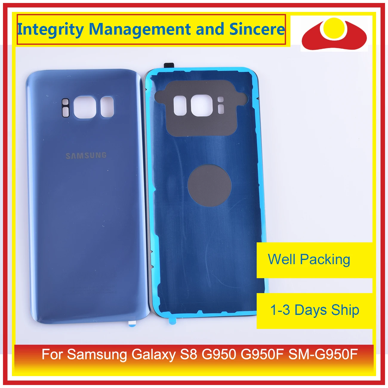 10 шт./лот для Samsung Galaxy S8 g950 G950F SM-G950F корпус батарея Дверь Задняя стеклянная крышка корпус