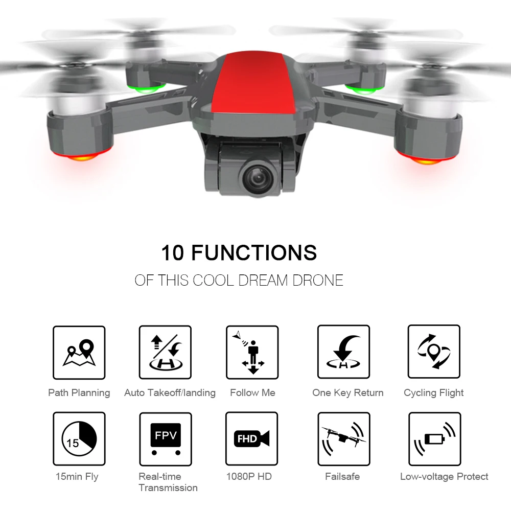 CFLY Dream gps Дрон Радиоуправляемый квадрокоптер 1080P HD камера 5G wifi FPV передача на большие расстояния режим следования за мной круг Летающий