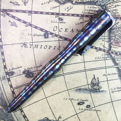 Bright flame pattern Титановая тактическая ручка, многофункциональная, разбитое окно, для побега, Штурмовое оружие, для улицы, Женская защита с заправкой - Цвет: Bright flame pattern