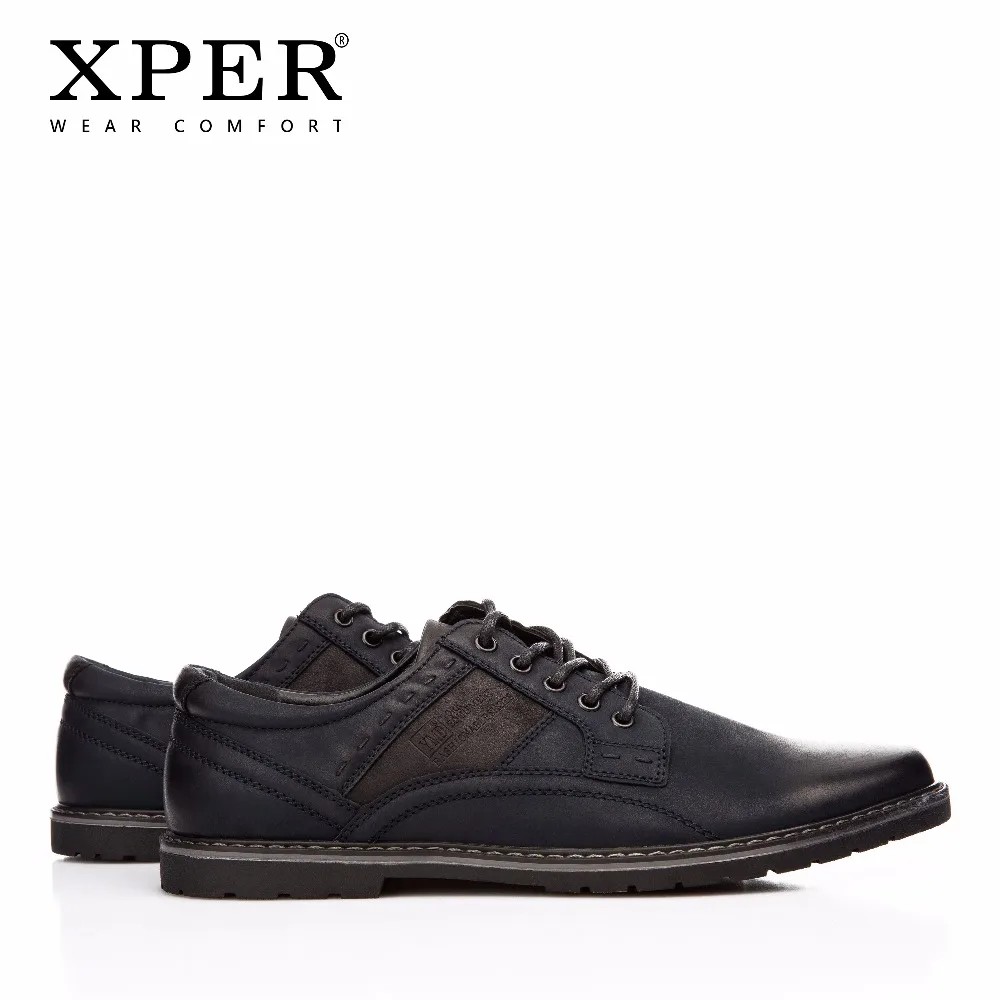 2018 XPER Brand Fashion Men Casual Shoes Wear Comfortable Walking Business Lace-up Flat Blue #YM86821 | Обувь
