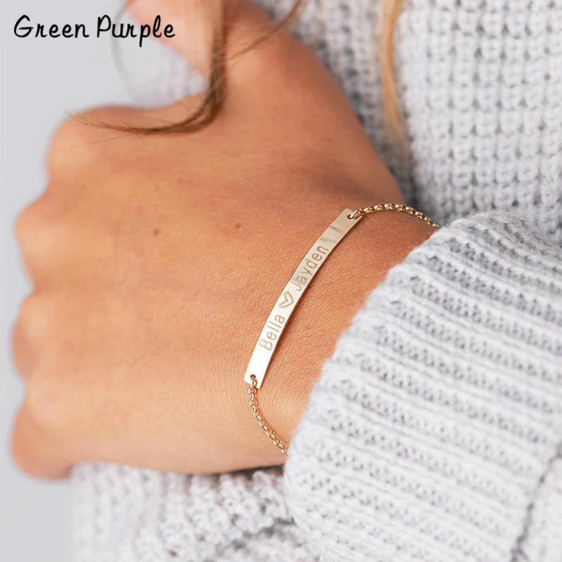 

Bar Bracelet Handmade Jewelry Initial Charm Bracelet Letter Name jewelry Gold Wrap Vintage Boho Bangles
