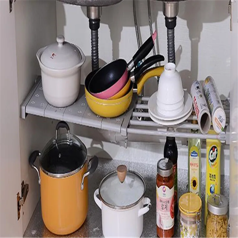 

Big sale! Wardrobe storage shelf cabinet layered partition board nail free kitchen bathroom shelf partition telescopic rack