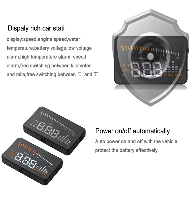 Многоцветный экран X5 цифровое предупреждение о превышении скорости и напряжении