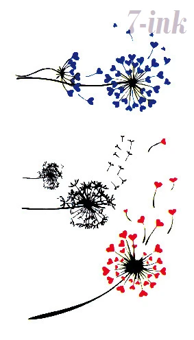 Водостойкие Временные татуировки-наклейки милая синяя красная татуировка с