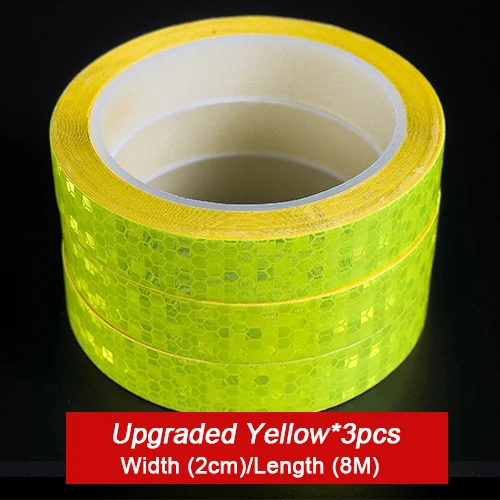 Yellow-3PCS-2cm Наклейка для велосипеда victgoal, s набор, наклейка, Светоотражающая наклейка, лента для велосипеда, светоотражающая лента, наклейка 1 см/2 см, велосипедное колесо, Аксессуары для велосипеда - Цвет: Yellow-3PCS-2cm