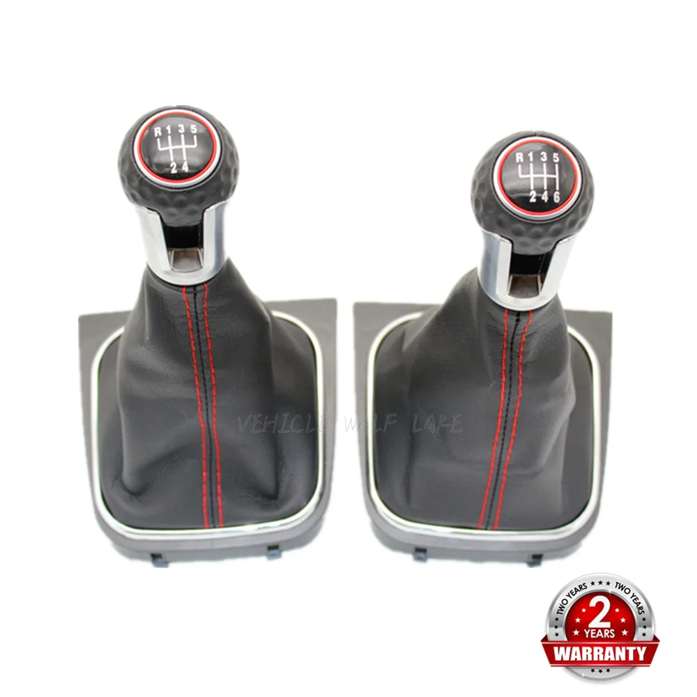Для VW Golf 5 A5 MK5 GTI GTD R32 2004 2004 2006 2007 2008 2009 5/6, скоростной автомобильный рычаг переключения передач с кожаным голенищем