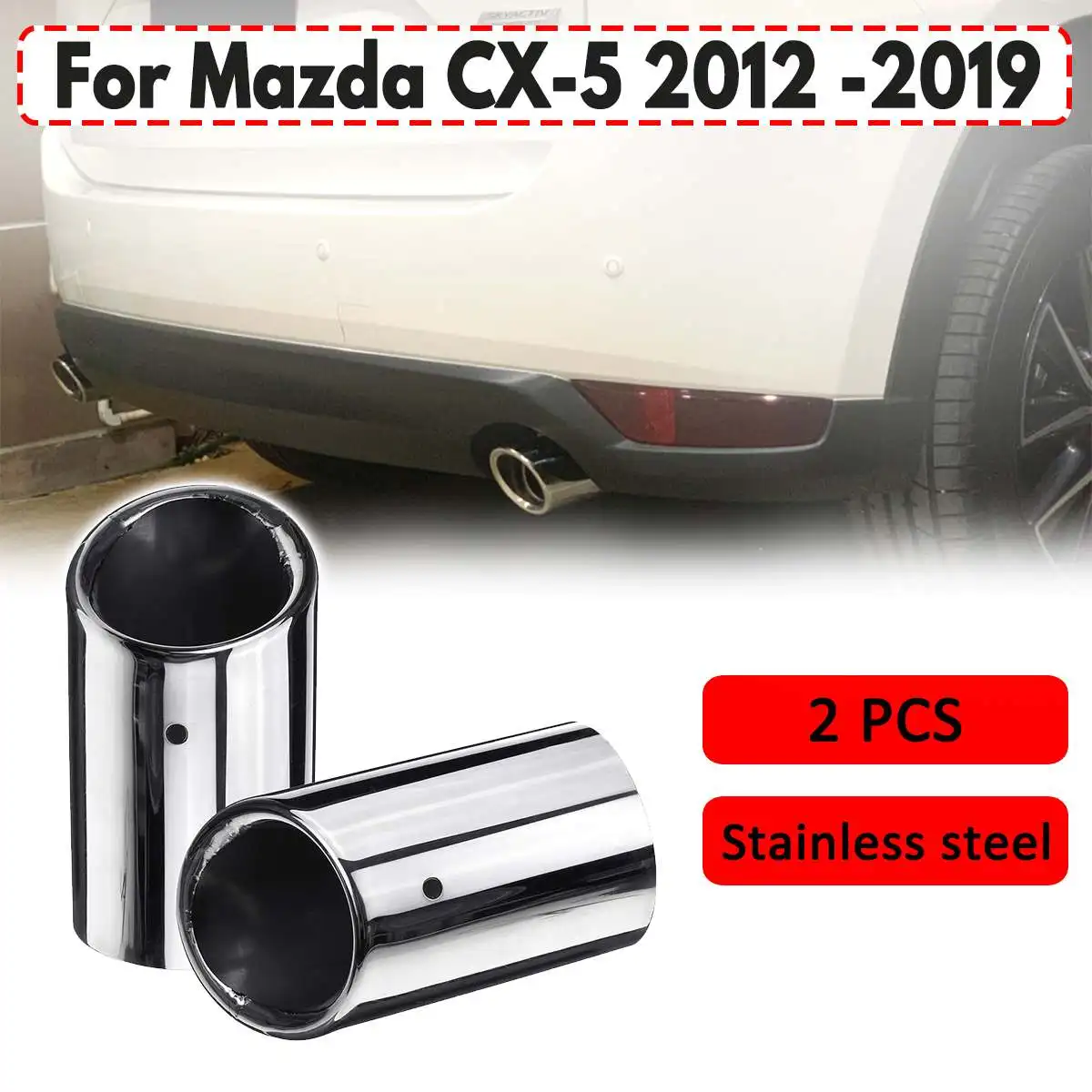 Серебряные аксессуары из нержавеющей стали для Mazda CX-5 cx 5 cx5 kf 2012- наконечник выхлопной трубы муфельные