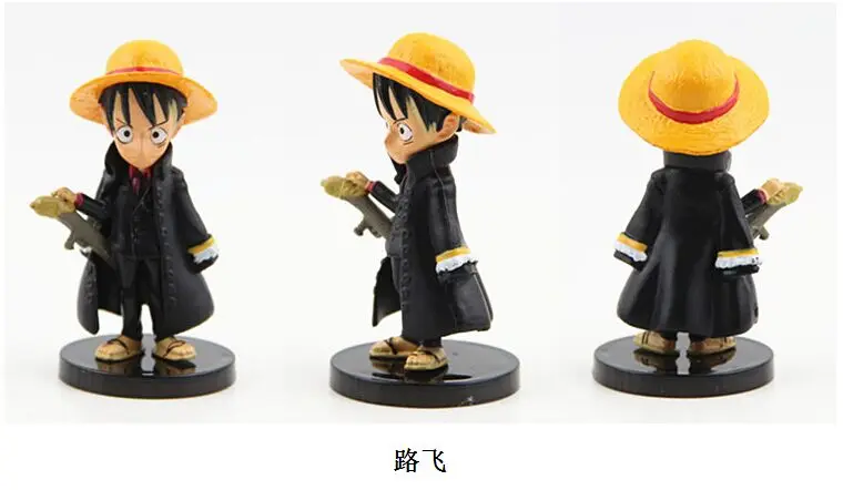 Аниме One Piece Good PVC 9 видов стилей черный костюм экшн фигурка мини Робин Луффи Зоро