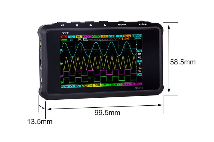 4 канальный 100 мс/с MINI Nano DSO213 DS213 Профессиональный портативный цифровой осциллограф DSO 213 DS 213 с X1& X10 зонд