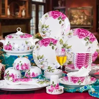 royal joy jingdezhen pottery bowl dish head 56 head bone china tableware set