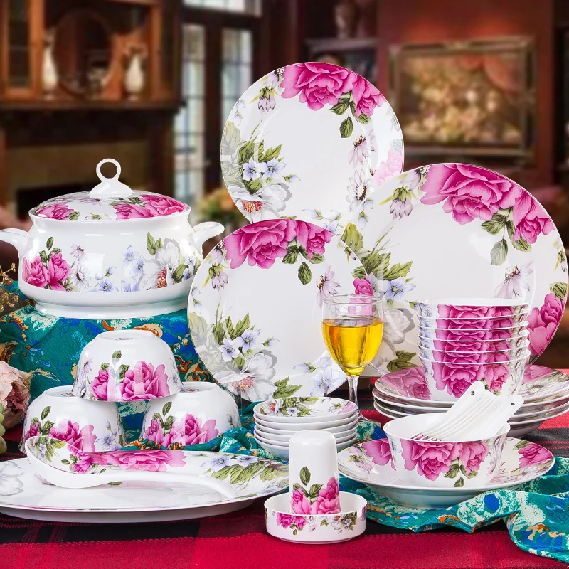 Набор посуды joy Jingdezhen керамическая миска с головкой 56 головок набор из костяного