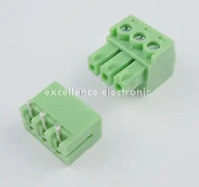 

100 Pcs 3.81mm Pitch 3 Pin Angle Screw Pluggable Terminal Block Plug Connector