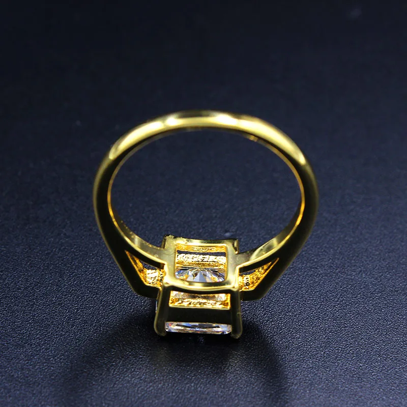 Новинка 2017 обручальные кольца золотого цвета для женщин прозрачные 2 25 карат