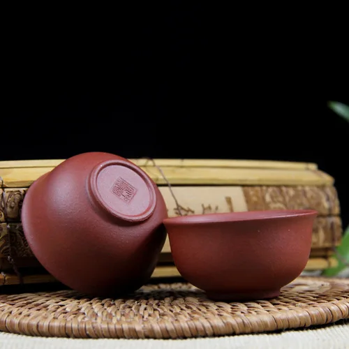 Фиолетовая глиняная чашка для чая 4 шт. в упаковке маленькие чайные чашки форме