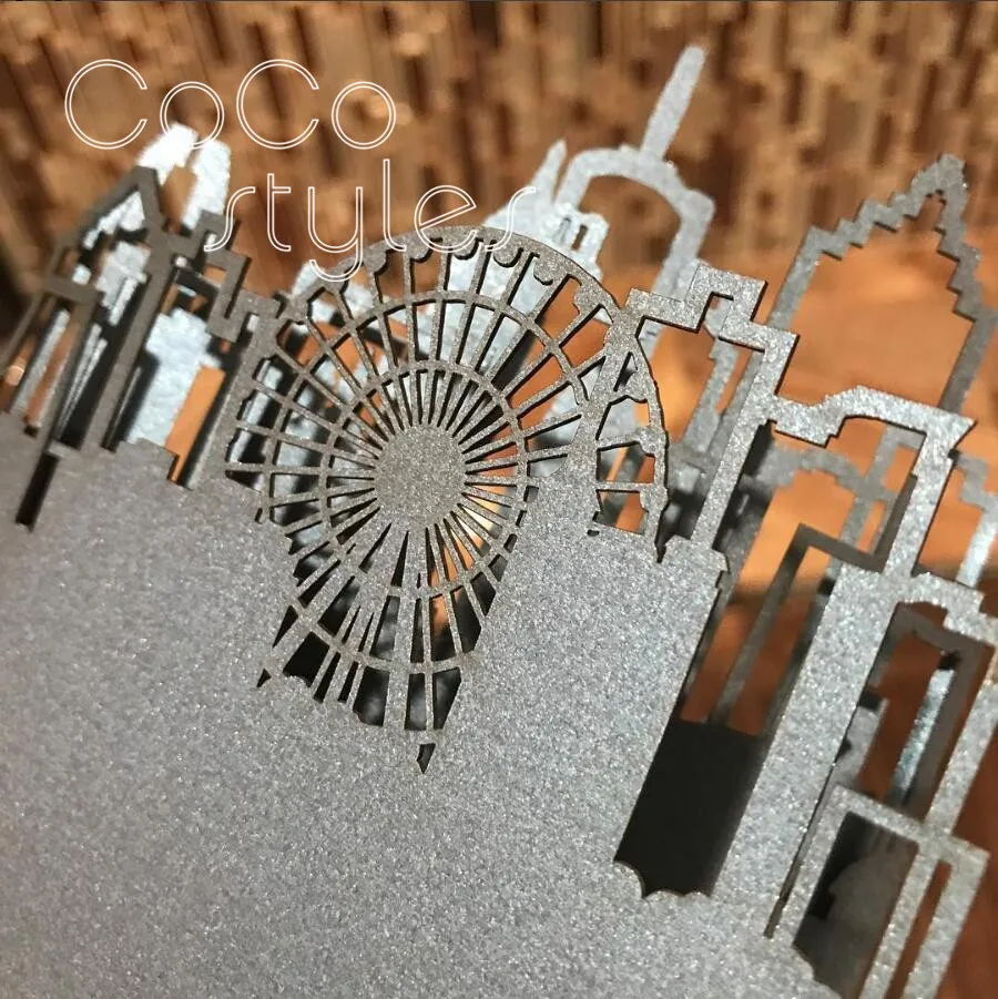 Cocostyles на заказ изысканный дизайн nary blue sky line пригласительная карта с золотой