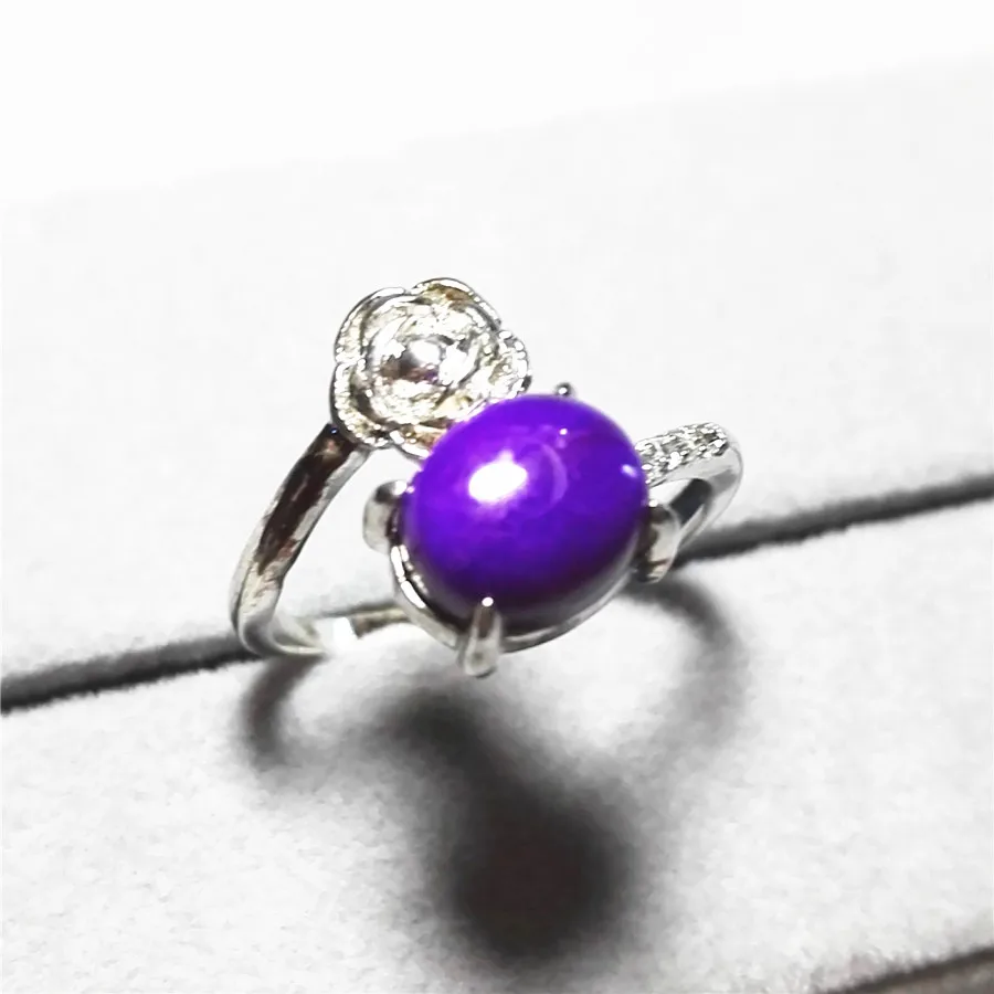 Природный Фиолетовый Sugilite Gemstone 925 стерлингов Серебряные ювелирные изделия