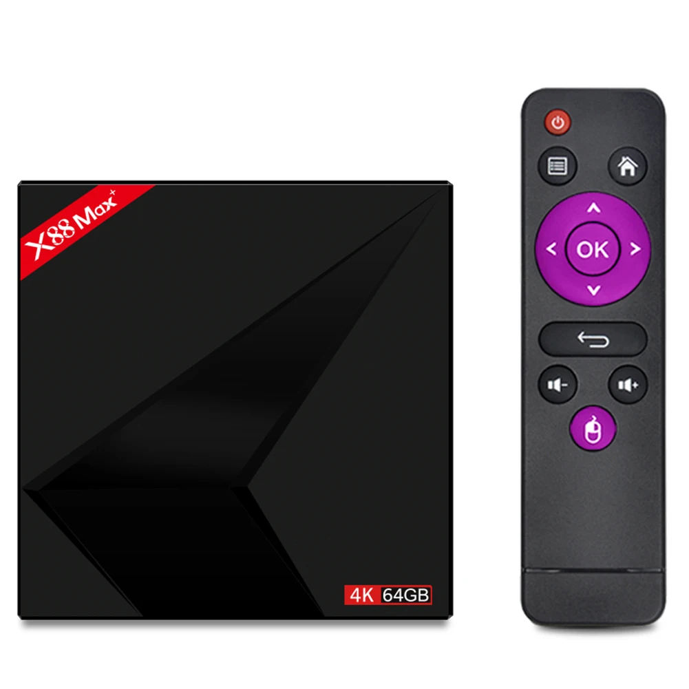 X88 MAX + RK3328 удаленного Управление WI FI Android 8 1 4 ядра ТВ коробка Smart Dual K Set