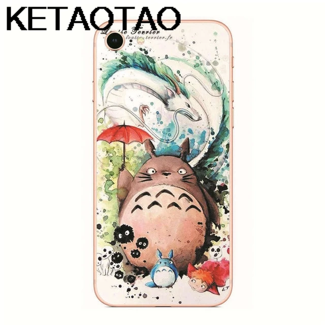 Цвет: желтый KETAOTAO Тоторо Унесенные призраками аниме Ghibli Миядзаки чехол для телефона s для iPhone 5S 6S 7 8 Plus XR XS Max чехол кристально чистый мягкий TPU - Цвет: Цвет: желтый
