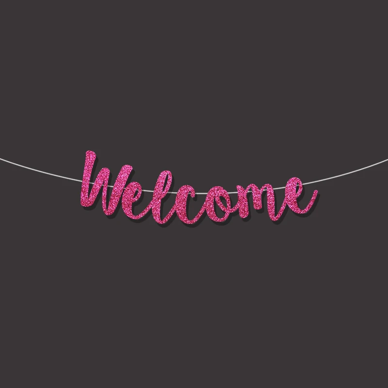 magenta Добро Пожаловать Знак baby shower баннер 1st С Днем Рождения вечерние украшения фон обручение вывеска reception - Цвет: magenta
