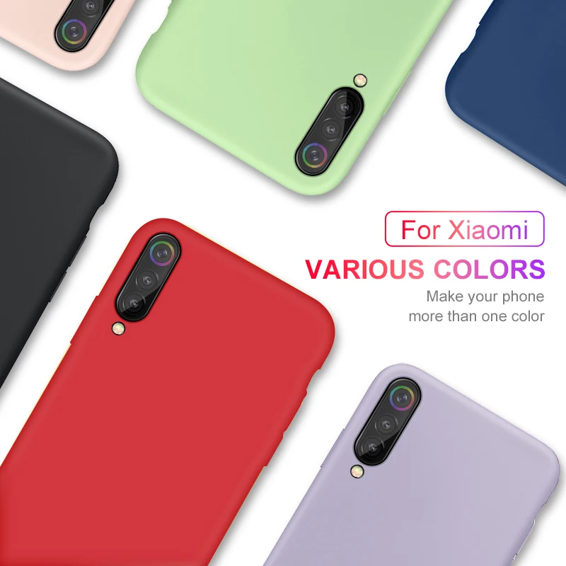 Liquid Silicon Case For xiaomi mi 9 mi9 case Plain Soft TPU Shockproof Coque Fundas Shell Anti-foul se 9se mi9se | Мобильные