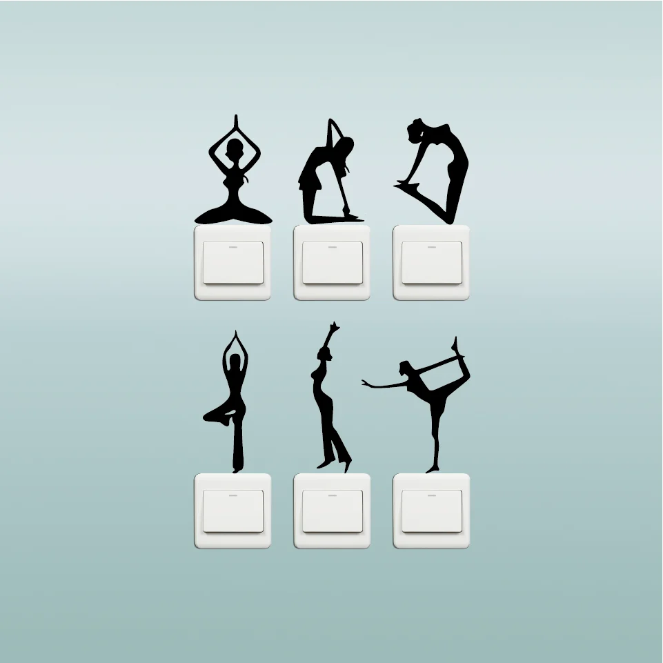 Набор из 6 виниловых наклеек на стену с изображением героев мультфильмов для