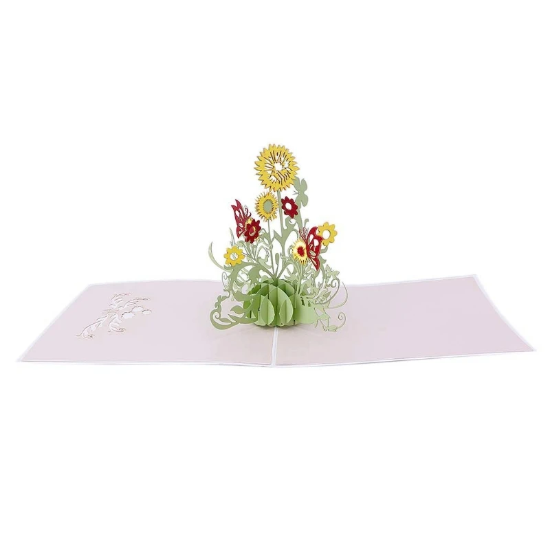 3D выдвижной подсолнух цветок поздравительная открытка Рождество День Рождения