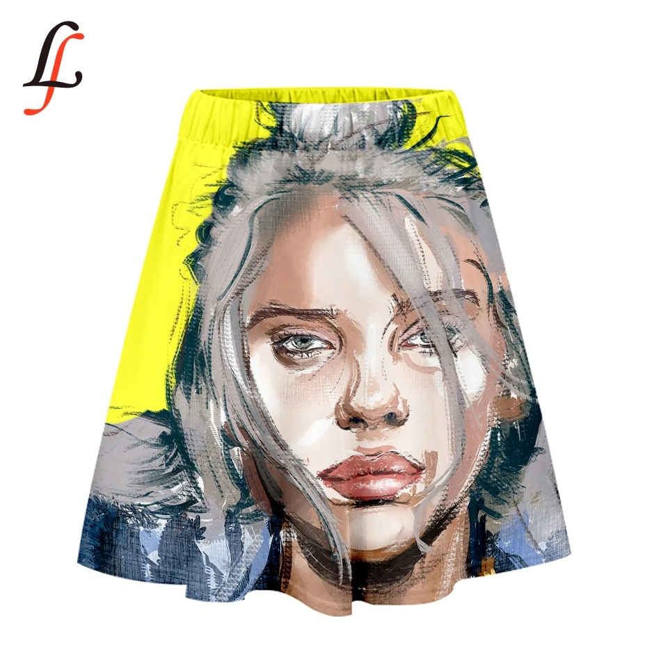 Fashion Elastic Waist Short Skirt Billie Eilish Harajuku Modis Women's All-match Loose Solid Soft Casual Femme | Женская одежда