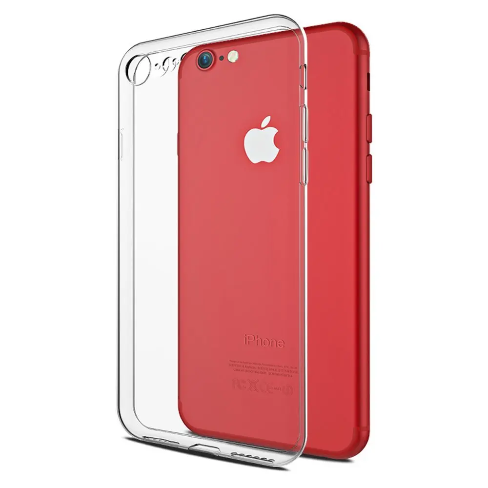 TPU Case+Glass Screen Protect For iPhone 6 7 8 Soft Clear Slim Back Cover 6Plus Tempered Glass Film Set |