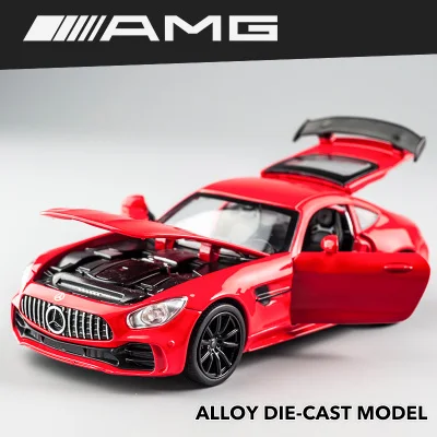 no box Сплав BENZ GT GTR AMG отступить литья под давлением модель автомобиля со звуком светильник miniauto игрушечных автомобилей игрушки для детей 1:32 спортивные автомобили - Цвет: no box