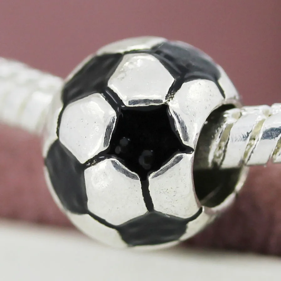 Soccer Новинка,, бусина, сплав, домашняя книга, музыка, кофе, яблоко, подвеска, шарм, подходит для браслета Пандора, ожерелье, сделай сам, женское ювелирное изделие - Цвет: Soccer