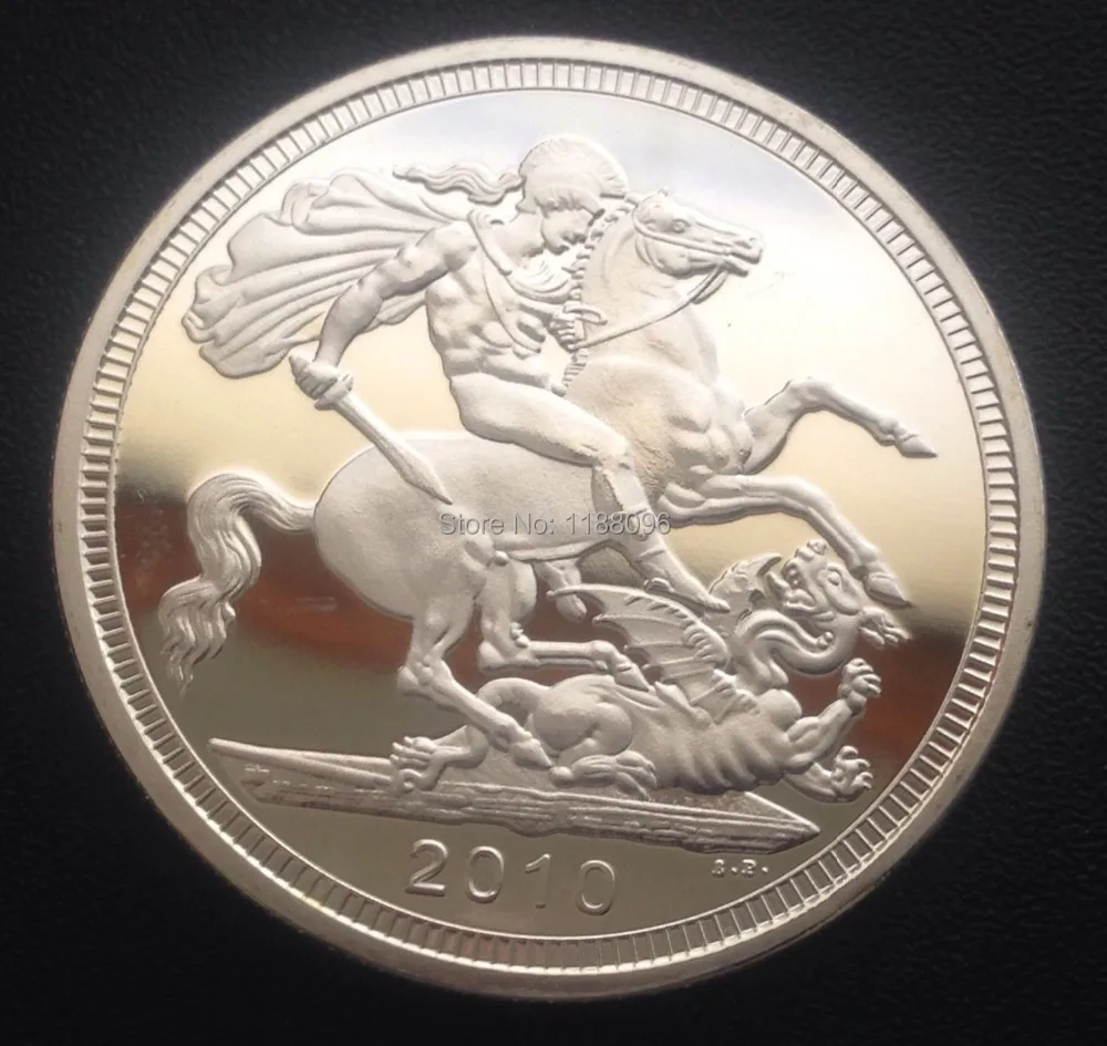 

999 Silver Plated British Queen Sovereign Coin cheap custom embossed coins hot sales double sided commemorative coins